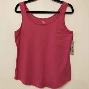 NIC + ZOE Women's Tank Top M221030 Watermelon Cotton Spandex Pink Medium NWT